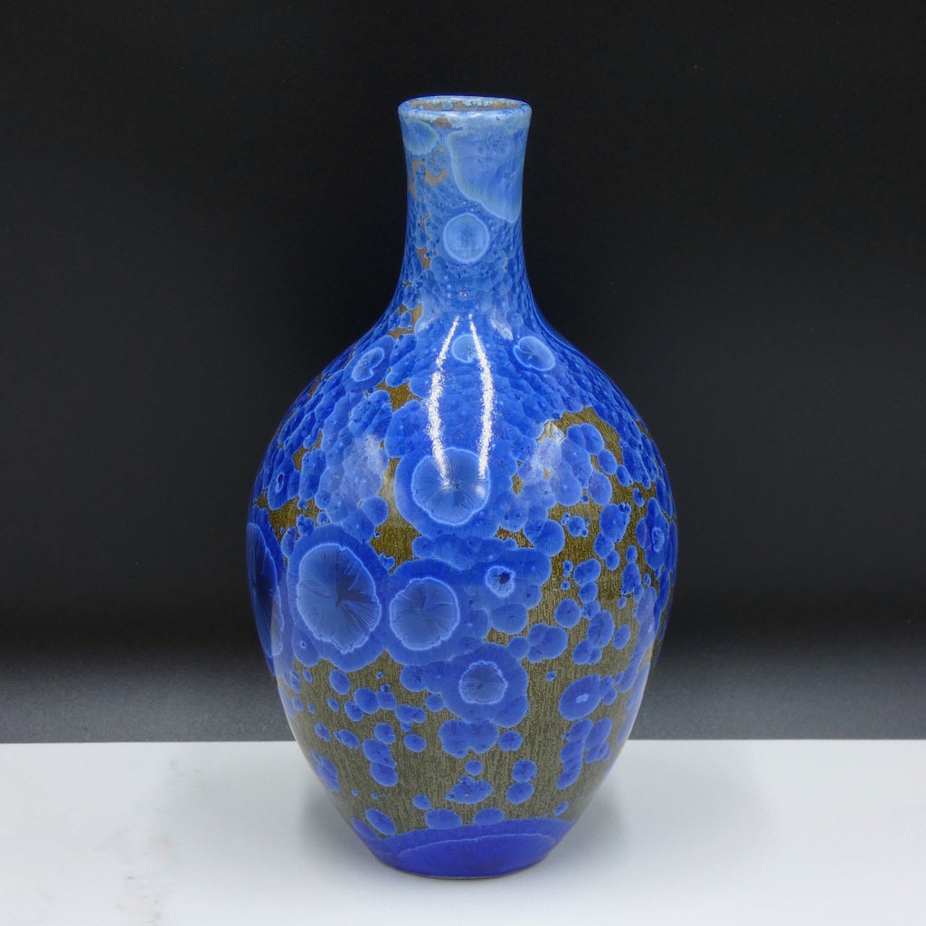 Porcelain vase with crystalline glaze by artist Simon Rich
