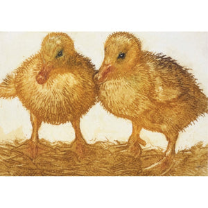 Limited edition etching of two ducklings by artist Valerie Christmas