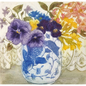Limited edition etching of flowers by artist Valerie Christmas