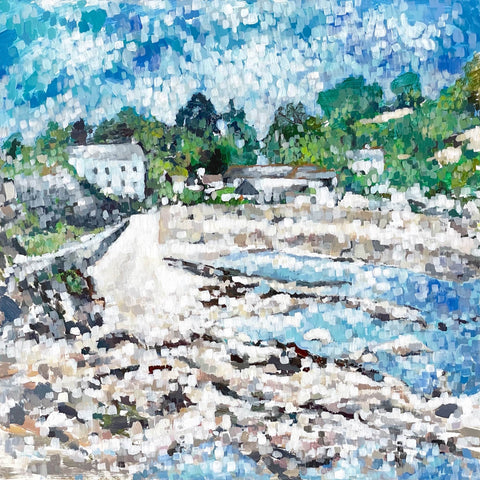 Semi abstract painting of Charlestown Harbour, Cornwall by artist Zoe James